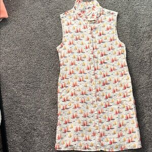 Sleeveless Sailboat Print Dress